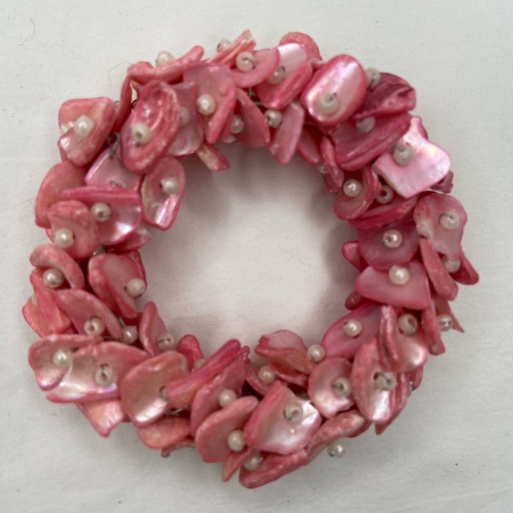 Napkin Rings Pink Seashell & Pearl Beaded Napkin Rings‎ Set of 8